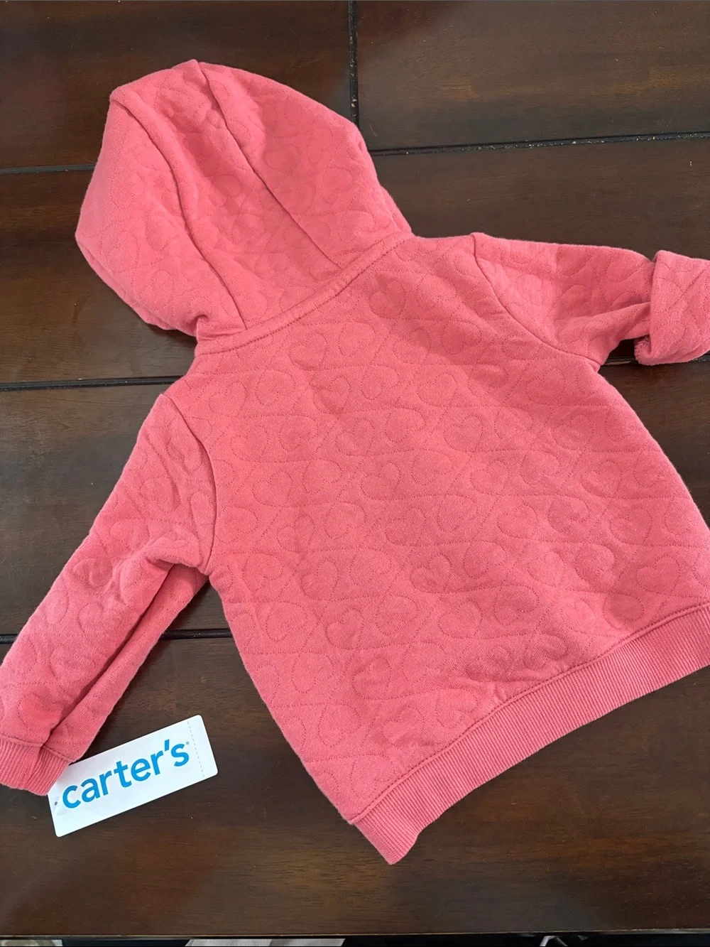 Carter's Coral Quilted Hooded Zip Jacket with Floral Lining